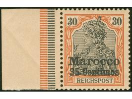 1903, Unverausgabte 35 C. auf 30 Pfg. rötlichorange/rotschwarz auf mattgelblichorange, linkes Seitenrandstück, postfrisch, ta