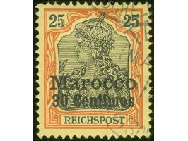 1900, Germania ohne Wz. 30 C. auf 25 Pfg. rötlichorange/gelbschwarz auf hellgelb, mit Plattenfehler “R von Reichspost in der 