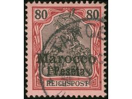 1900, Germania ohne Wz. 1 P. auf 80 Pfg. dunkelrötlichkarmin/rotschwarz auf mattkarmin, mit Plattenfehler “dicker weißer Stri