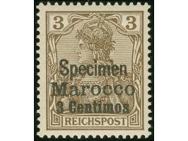 1900, Germania Reichspost 3 C. auf 3 Pfg. dunkelockerbraun, mit Aufdruck “Specimen”, postfrisch, tadellos, sign. Bothe BPP