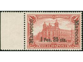1903, Fetter Aufdruck 1 P. 25 C. auf 1 M. dunkelkarminrot, linkes Seitenrandstück, sauber ungebraucht, tadellos, sign. u. a. 