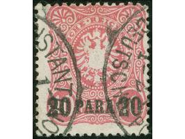 1884, Aufdruck auf Pfennig 20 Pa. auf 10 Pfg. lebhaftrosa, verschmälertes Format, sauber gestempelt “CONSTANTINPEL", tadellos
