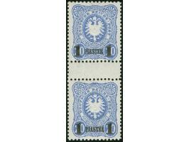 1884, Pfennig 1 P. auf 20 Pfg. ultramarin, Nachdruck, senkrechtes Zwischenstegpaar, postfrisch, tadellos, sign. Dr. Oertel, F