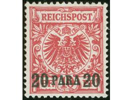 1889, Krone/Adler 20 Pa. auf 10 Pfg. dunkelrosarot, sauber ungebraucht, tadellos, sign. u. a. Wiegand BPP, Kurzbefund Steuer 