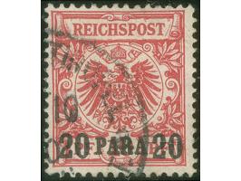 1889, Krone/Adler 20 Pa. auf 10 Pfg. dunkelrosarot, sauber gestempelt “CONSTANTINOPEL ..10 00”, tadellos, Fotoattest Jäschke-