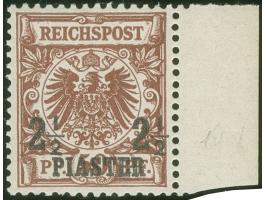 1889, Krone/Adler 2 ½ Pia. auf 50 Pfg. lebhaftrötlichbraun, rechtes Seitenrandstück, postfrisch, tadellos, unsigniert, Fotobe
