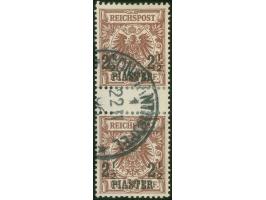 1889, Krone/Adler 2 ½ Pia. auf 50 Pfg. lebhaftrötlichbraun, senkrechtes Zwischenstegpaar, sauber gestempelt “CONSTANTINOPEL 1