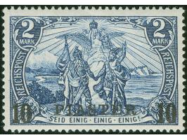 1900, Germania 10 Pia. auf 2 M. schwärzlichblau, Urmarkentype II, postfrisch, tadellos, unsigniert, Fotobefund Jäschke-L. BPP