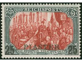 1900, Germania 25 Pia. auf 5 M. grünschwarz/bräunlichkarmin, Urmarkentype II, postfrisch, tadellos, unsigniert, Fotoattest St