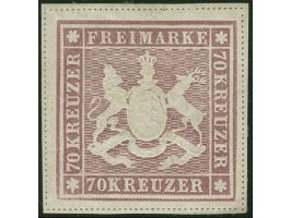 1873, 70 Kr. rotlila, Bogenfeld 3, farbfrisch, allseits breitrandig geschnitten mit schöner Wappenprägung, mit allseits volls