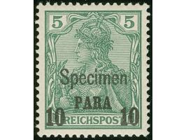 1900, Aufdrucktype I 10 P. auf 5 Pfg. dunkelgrün, mit Aufdruck “Specimen”, postfrisch, tadellos, sign. HK