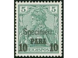 1902/04, Aufdrucktype II 10 P. auf 5 Pfg. dunkelgrün, mit Aufdruck “Specimen”, postfrisch, tadellos, doppelt sign. Grobe, Fot