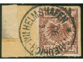 1890/98, Krone/Adler 50 Pfg. lebhaftbraunrot, sauber gestempelt “FRIEDRICH-WILHELMSHAFEN * 7/4 93” auf Paketkartenausschnitt,