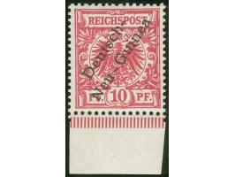 1897, Aufdruckausgabe 10 Pfg. lilarot, Unterrandstück, sauber ungebraucht, tadellos, sign. Jäschke-L. BPP