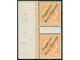 1897, Aufdruckausgabe 25 Pfg. gelblichorange, senkrechtes Zwischenstegpaar mit linkem Seitenrand, postfrisch, tadellos, unsig