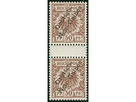 1897, Aufdruckausgabe 50 Pfg. lebhaftrötlichbraun, senkrechtes Zwischenstegpaar, postfrisch, tadellos, sign. Gebr. Senf Leipz