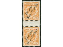 1897, Aufdruckausgabe 25 Pfg. dunkelorange, senkrechtes Zwischenstegpaar mit Aufdruckfehler “senkrechter Strich des h in Deut