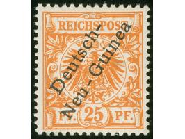 1897, Aufdruckausgabe 25 Pfg. dunkelorange, mit Plattenfehler “I in Reichspost oben gespalten”, postfrisch, tadellos, unsigni