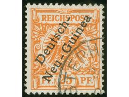 1897, Aufdruckausgabe 25 Pfg. dunkelorange, mit Aufdruckfehler “unterer Bogen des t in Deutsch verkürzt” (Aufdruckfeld 10), g