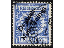 1897, Aufdruckausgabe 20 Pfg. violettultramarin, mit Aufdruckfehler “senkrechter Strich des h in Deutsch sehr dünn” (Aufdruck