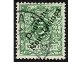 1897, Aufdruckausgabe 5 Pfg. dunkelopalgrün, mit Aufdruckfehler “c in Deutsch verstümmelt” (Aufdruckfeld 60), gestempelt, tad