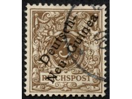 1897, Aufdruckausgabe 3 Pfg. dunkelockerbraun, mit Aufdruckfehler “c in Deutsch verstümmelt” (Aufdruckfeld 60), gestempelt, t