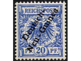 1897, Aufdruckausgabe 20 Pfg. violettultramarin, mit Aufdruckfehler “c in Deutsch verstümmelt” (Aufdruckfeld 60), postfrisch,