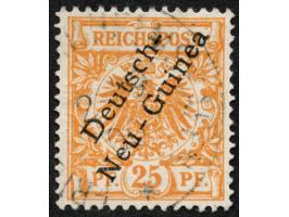 1897, Aufdruckausgabe 25 Pfg. gelblichorange, mit Aufdruckfehler “c in Deutsch verstümmelt” (Aufdruckfeld 60), gestempelt, ta