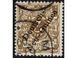 1897, Aufdruckausgabe 3 Pfg. dunkelockerbraun, mit Aufdruckfehler “zweites e in Neu-Guinea offen" (Aufdruckfeld 67), gestempe