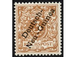 1897, Aufdruckausgabe 3 Pfg. hellockerbraun, mit Aufdruckfehler “zweites e in Neu-Guinea offen" (Aufdruckfeld 67), postfrisch