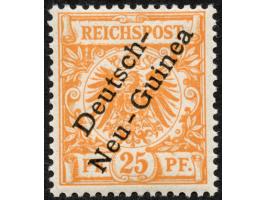 1897, Aufdruckausgabe 25 Pfg. gelblichorange, Aufdruckfehler “zweites e in Neu-Guinea offen" (Aufdruckfeld 67), postfrisch, t