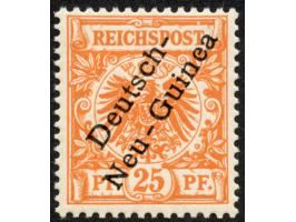 1897, Aufdruckausgabe 25 Pfg. dunkelorange, Aufdruckfehler “zweites e in Neu-Guinea offen" (Aufdruckfeld 67), postfrisch, tad