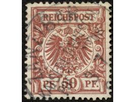 1890/91, Krone/Adler 50 Pfg. lebhaftrötlichbraun, sauber gestempelt “ZANZIBAR 3/7 (91)", tadellos, sign. u. a. Dr. Steuer BPP