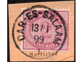 1890/99, Innendienst 2 M. dunkelrotkarmin, mit Plattenfehler “große Unterbrechung in der Guillolche unten links”, sauber gest