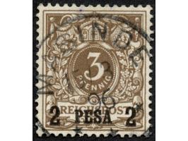 MASINDE 15/3 96, klar und zentrisch auf 2 Pesa auf 3 Pfg. mittelbraun, sehr seltene Entwertung - der Stempel wurde nichtmal 1
