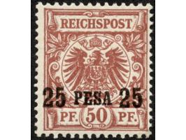 1893, waagerechter Aufdruck 17,8 mm breit 25 P. auf 50 Pfg. mittelbraunrot, postfrisch, tadellos, sign. Dr. Steuer VÖB