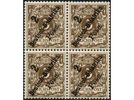 1896, diagonaler Aufdruck 2 P. auf 3 Pfg. mittelbraun, Viererblock, postfrisch, tadellos, unsigniert, Kurzbefund Jäschke-L. B