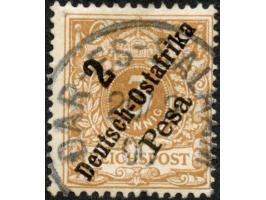 1896, diagonaler Aufdruck 2 P. auf 3 Pfg. hellocker, farbfrisch und sehr gut gezähnt, sauber gestempelt “DAR-ES-SALAAM 20/2 0