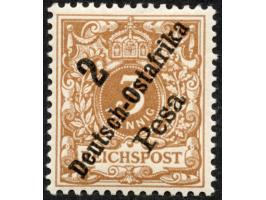 1896, diagonaler Aufdruck 2 P. auf 3 Pfg. hellockerbraun, mit Plattenfehler “Bruch der Bandrolle rechts unten”, postfrisch, t