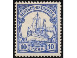 1901, Kaiseryacht ohne Wz. 10 P. violettultramarin, mit Plattenfehler “Bruch im Pberrand über C in Deutsch”, sauber ungebrauc