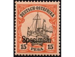 1901, Kaiseryacht o. Wz. 15 P. rötlichorange/rotschwarz auf mattgelblichorange, mit Aufdruck “Specimen”, postfrisch, tadellos