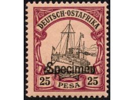 1901, Kaiseryacht o. Wz. 25 P. dunkelbräunlichlila/rotschwarz auf mattbraunorange, mit Aufdruck “Specimen”, postfrisch, tadel