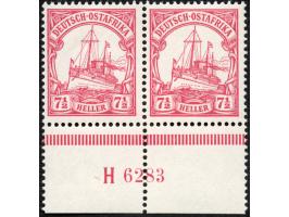 1905, Kaiseryacht ohne Wz. 7 ½ H. rotkarmin, waagerechtes Unterrandpaar mit HAN “H 6283”, postfrisch, tadellos, sign. Bothe B