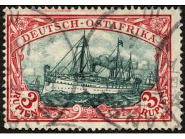 1905/20, Kaiseryacht mit Wz. Friedensdruck gez. 26:17 3 R. dunkelrot/grünschwarz, mit Plattenfehler “Retusche in der Wolke üb