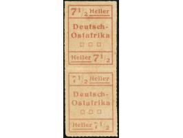 1916, Wuga-Ausgabe 7 ½ H. rot, senkrechtes Typenpaar mit Type I oben und Type II unten, ungebraucht ohne Gummi, links angetre