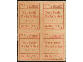 1916, Wuga-Ausgabe 7 ½ H. rot, Viererblock mit zwei waagerechten Typenpaaren, ungebraucht ohne Gummi, leicht angetrennt, sons