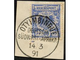 1891, Krone/Adler 20 Pfg. mittelultramarin, sauber gestempelt “OTYIMBINGUE 14/3 91”, tadellos, sign. Rohr, Kurzbefund Steuer 