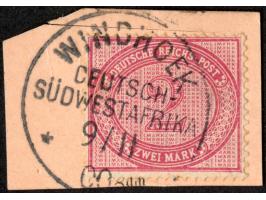 1892/99, Innendienst 2 &nbsp;M. rötlichkarmin, mit Plattenfehler “große Unterbrechung in der Guilloche unten links”, sauber g