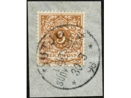 1897, Krone/Adler 3 Pfg. hellockerbraun, sauber gestempelt “OUTJO 30/8 98” auf Briefstück, tadellos, Befund Steuer BPP (2016)