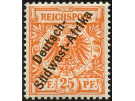 1897/99, Deutsch-Südwest-Afrika 25 Pfg. dunkelorange, sauber ungebraucht, tadellos, Befund Steuer BPP (2016)